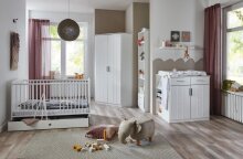 Bettschubkasten >BORKUM< (BxH: 71x17 cm) in WEISS -...