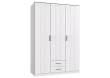 Kleiderschrank >BORKUM< (BxH: 135x199 cm) in WEISS...