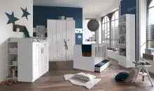 Kleiderschrank >BORKUM< (BxH: 135x199 cm) in WEISS...