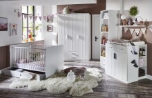 Kleiderschrank >BORKUM< (BxH: 135x199 cm) in WEISS - 135x199cm (BxH)