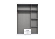 Kleiderschrank >BORKUM< (BxH: 135x199 cm) in WEISS - 135x199cm (BxH)
