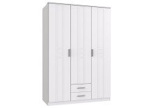 Kleiderschrank >BORKUM< (BxH: 135x199 cm) in WEISS...