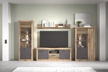 Wohnwand >PORTUM< (BxHxT: 394,3x205,5x40 cm) Dekor...