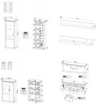 Wohnwand >PORTUM< (BxHxT: 394,3x205,5x40 cm) Dekor Lamellen Eiche/Anthrazit