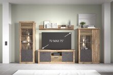 Wohnwand >PORTUM< (BxHxT: 394,3x205,5x40 cm) Dekor...