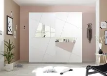 Kleiderschrank "Valeria" in Weiss Melamin mit...