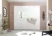 Kleiderschrank "Valeria" in Weiss Melamin mit Siebdruck und Spiegel mit 2 Türen und 2 Einlegeböden. Abmessungen (BxHxT) 243x230x57 cm