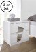 Nachtkommode >Valeria< 2er-Set (BxHxT: 51x48x39 cm) Weiss Melamin mit Siebdruck Spiegel