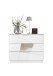 Kommode >Valeria< (BxHxT: 104x85x46 cm) Weiss Melamin mit Siebdruck und Spiegel