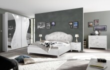 Nachtkommode >Noella< 2er-Set (BxHxT: 51x56x39 cm) in Weiss Melamin mit Siebdruck