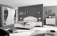 Nachtkommode >Noella< 2er-Set (BxHxT: 51x56x39 cm) in Weiss Melamin mit Siebdruck