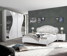 Kommode >Noella< (BxHxT: 104x92x46 cm) in Weiss Melamin mit Siebdruck