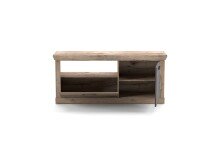 TV-Wand >PORTUM< (BxHxT: 150x66x40 cm) Dekor Lamellen Eiche-Anthrazit