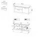 TV-Wand >PORTUM< (BxHxT: 150x66x40 cm) Dekor Lamellen Eiche-Anthrazit