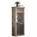 Vitrine >PORTUM< (BxHxT: 76x173,7x40 cm) Dekor Lamellen Eiche-Anthrazit