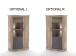Vitrine >PORTUM< (BxHxT: 106,3x173,7x40 cm) Dekor Lamellen Eiche-Anthrazit