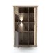 Vitrine >PORTUM< (BxHxT: 106,3x173,7x40 cm) Dekor Lamellen Eiche-Anthrazit