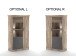 Vitrine >PORTUM< (BxHxT: 106,3x173,7x40 cm) Dekor Lamellen Eiche-Anthrazit