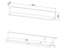 Wandboard >PORTUM< (BxHxT: 150x25x23,6 cm) in Dekor Flagstaff Eiche