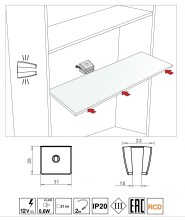 LED Klemmleuchte >PORTUM< (B: 3,1 cm) in...