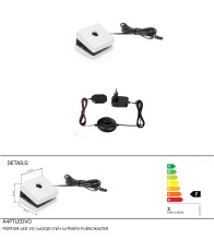 LED Klemmleuchte >PORTUM< (B: 3,1 cm) in Silberfarben aus Kunststoff - 3,1cm (B)