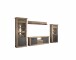 Wohnwand >PORTUM< (BxHxT: 364x205,5x40 cm) Dekor Lamellen Eiche-Anthrazit