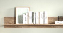 Wohnwand >PORTUM< (BxHxT: 364x180x40 cm) Dekor Lamellen Eiche-Anthrazit
