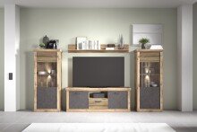 Wohnwand >PORTUM< (BxHxT: 364x180x40 cm) Dekor...