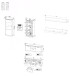 Wohnwand >PORTUM< (BxHxT: 364x180x40 cm) Dekor Lamellen Eiche-Anthrazit