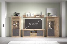 Wohnwand >PORTUM< (BxHxT: 394,3x180x40 cm) Dekor...