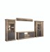 Wohnwand >PORTUM< (BxHxT: 394,3x180x40 cm) Dekor Lamellen Eiche-Anthrazit