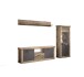 Wohnwand >PORTUM< (BxHxT: 273x180x40 cm) Dekor Lamellen Eiche-Anthrazit