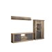 Wohnwand >PORTUM< (BxHxT: 303,3x180x40 cm) Dekor Lamellen Eiche-Anthrazit