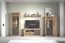 Wohnwand >PORTUM< (BxHxT: 362,3x205,5x40 cm) Dekor...