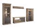 Wohnwand >PORTUM< (BxHxT: 362,3x205,5x40 cm) Dekor Lamellen Eiche-Anthrazit