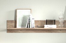 Wohnwand >PORTUM< (BxHxT: 332x205,5x40 cm) Dekor Lamellen Eiche-Anthrazit
