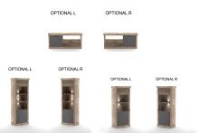 Wohnwand >PORTUM< (BxHxT: 332x205,5x40 cm) Dekor Lamellen Eiche-Anthrazit