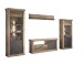 Wohnwand >PORTUM< (BxHxT: 332x205,5x40 cm) Dekor Lamellen Eiche-Anthrazit
