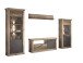 Wohnwand >PORTUM< (BxHxT: 332x205,5x40 cm) Dekor Lamellen Eiche-Anthrazit