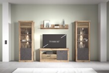 Wohnwand >PORTUM< (BxHxT: 332x205,5x40 cm) Dekor...