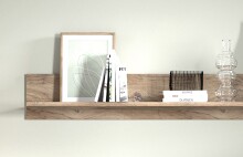 Wohnwand >PORTUM< (BxHxT: 332x180x40 cm) Dekor Lamellen Eiche-Anthrazit
