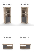 Wohnwand >PORTUM< (BxHxT: 332x180x40 cm) Dekor Lamellen Eiche-Anthrazit
