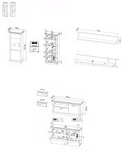 Wohnwand >PORTUM< (BxHxT: 332x180x40 cm) Dekor Lamellen Eiche-Anthrazit