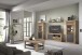 Wohnwand >PORTUM< (BxHxT: 332x180x40 cm) Dekor Lamellen Eiche-Anthrazit