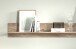 Wohnwand >PORTUM< (BxHxT: 332x180x40 cm) Dekor Lamellen Eiche-Anthrazit