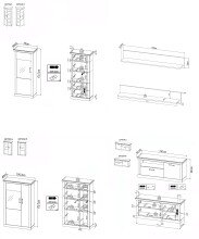 Wohnwand >PORTUM< (BxHxT: 362,3x180x40 cm) Dekor Lamellen Eiche-Anthrazit