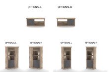 Wohnwand >PORTUM< (BxHxT: 362,3x180x40 cm) Dekor Lamellen Eiche-Anthrazit