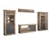 Wohnwand >PORTUM< (BxHxT: 362,3x180x40 cm) Dekor Lamellen Eiche-Anthrazit