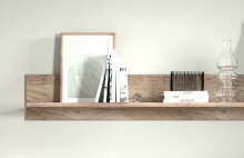 Wohnwand >PORTUM< (BxHxT: 241x180x40 cm) Dekor Lamellen Eiche-Anthrazit