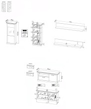 Wohnwand >PORTUM< (BxHxT: 241x180x40 cm) Dekor Lamellen Eiche-Anthrazit